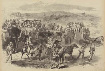 Rinforzi che avanzano verso il campo prima di Delhi